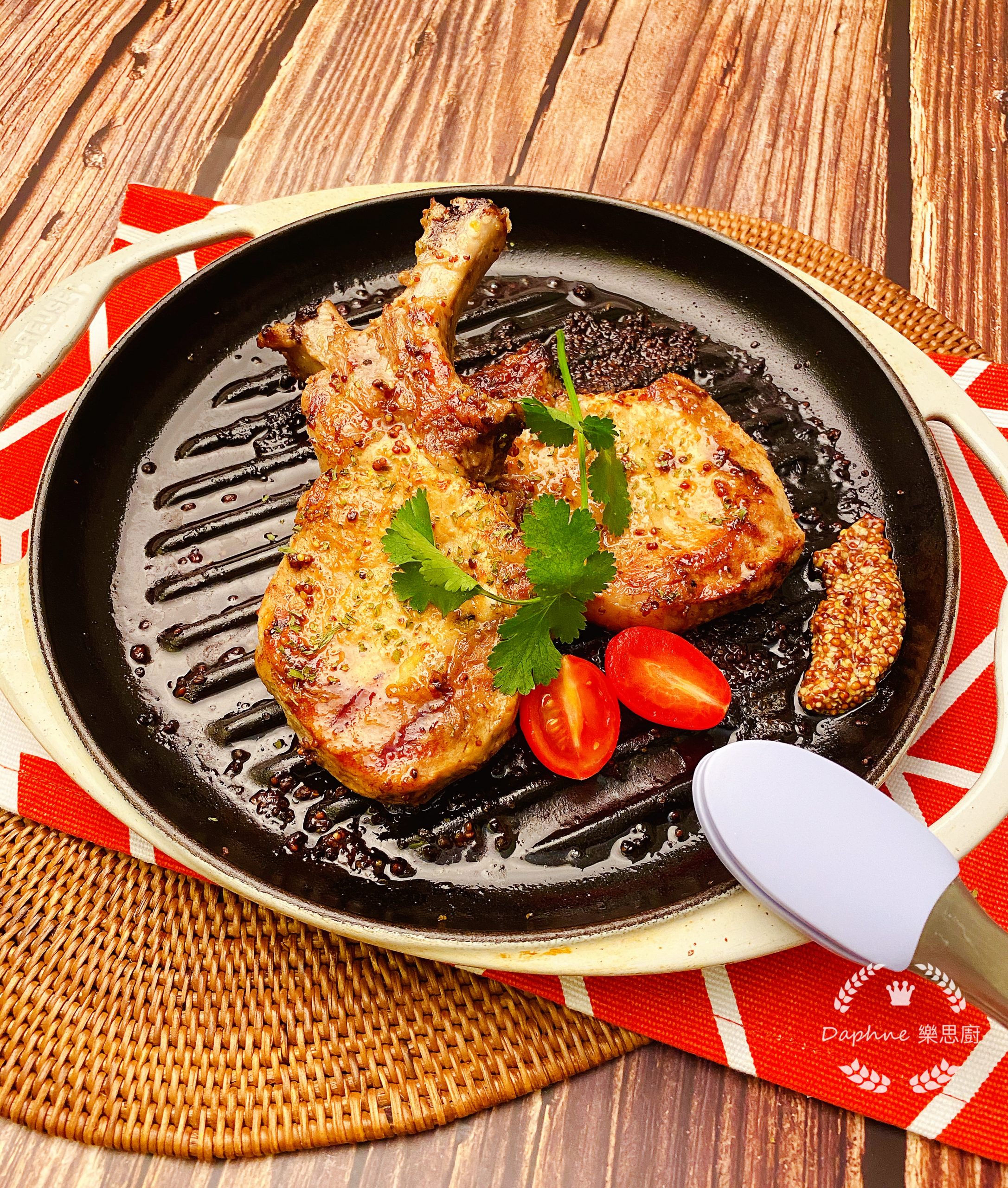 檸檬葉蜜糖芥末烤豬鞍