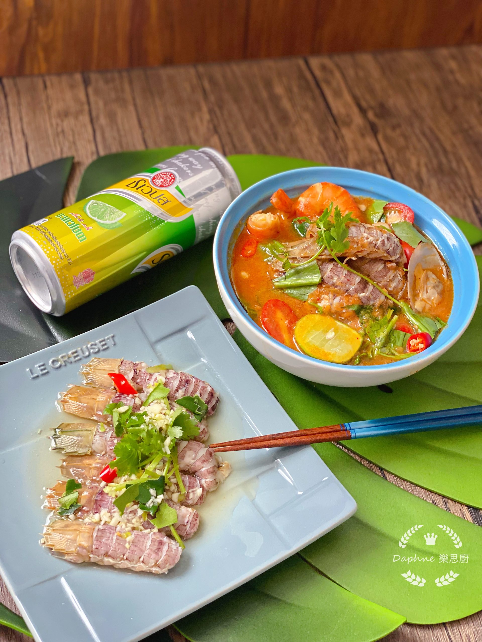 泰式酸辣瀨尿蝦及瀨尿蝦冬陰功湯粉