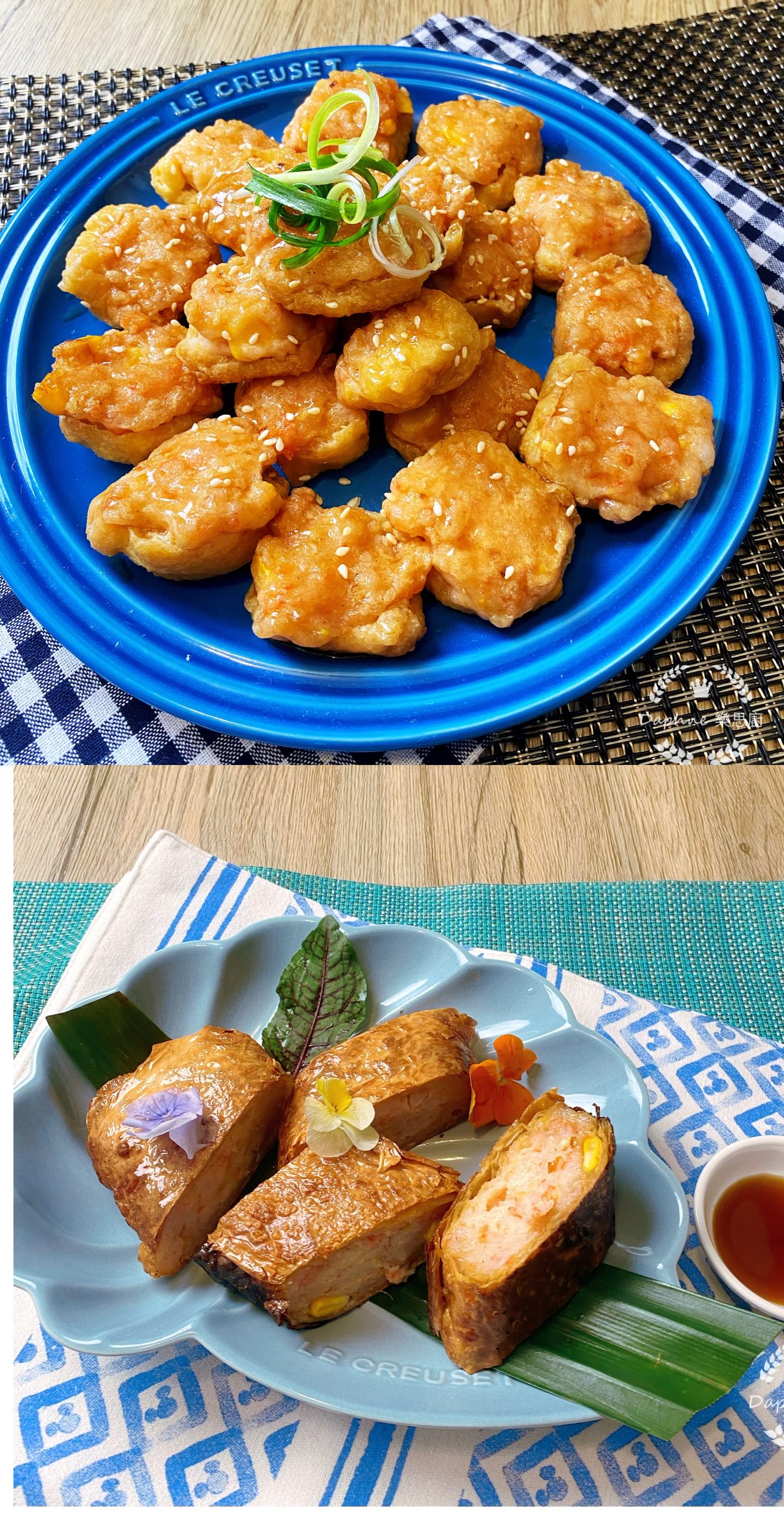 自製蝦膠釀豆卜/蝦膠腐皮卷