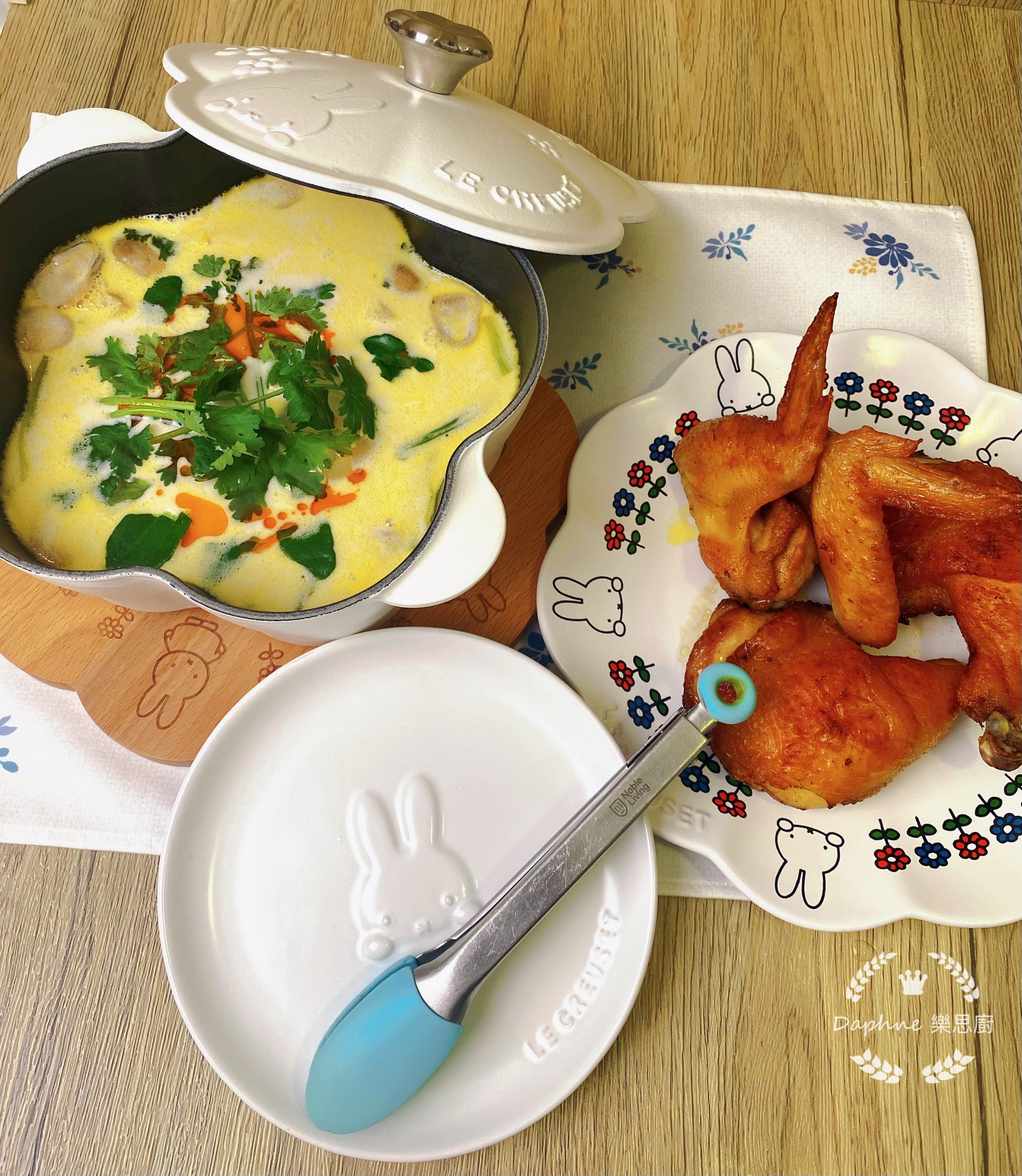 五香牛油焗雞件+泰式椰汁雞湯